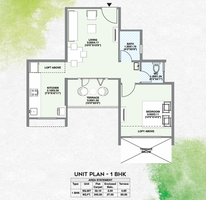 Unit Plan 1BHK