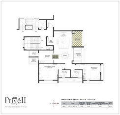 Odd Floor - 103, 303, 503, 703  3BHK Floor Plan